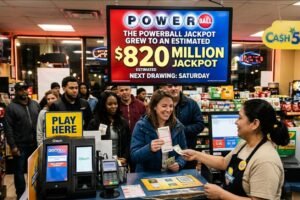 the powerball jackpot grew to an estimated $820 million